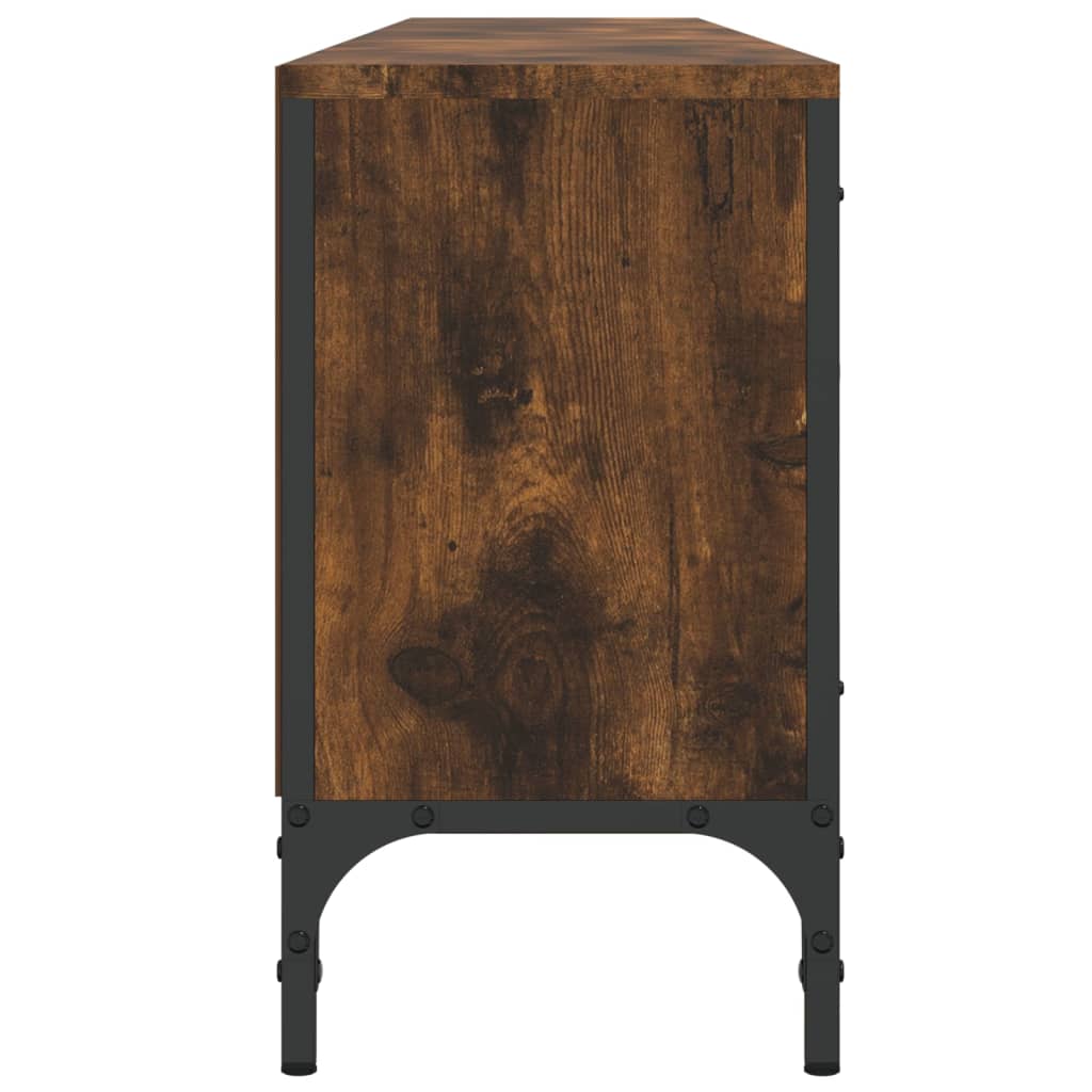 Meuble TV vidaXL avec tiroir chêne fumé 200x25x44cm bois d'ingénierie