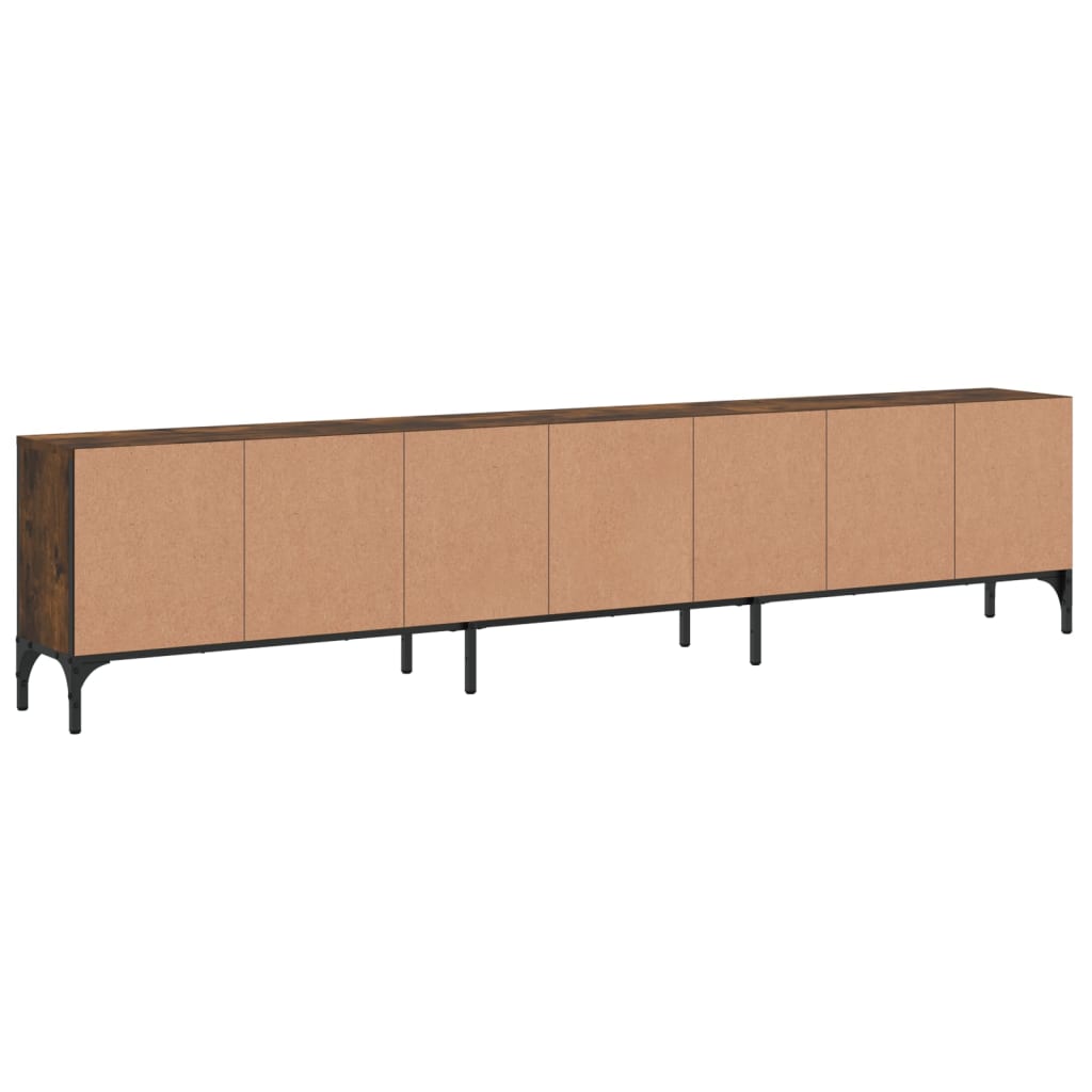 Meuble TV vidaXL avec tiroir chêne fumé 200x25x44cm bois d'ingénierie