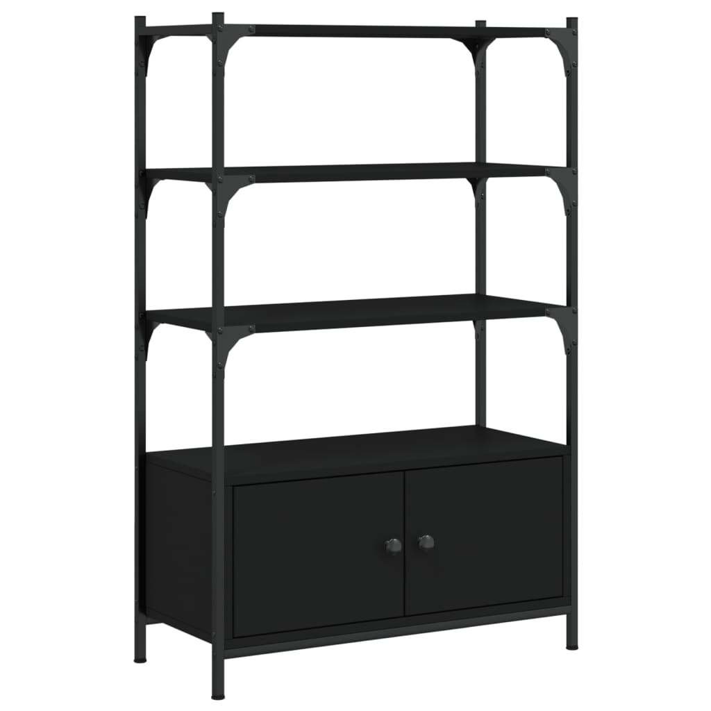 vidaXL Bücherregal 3 Böden Schwarz 70x30x109,5 cm Holzwerkstoff