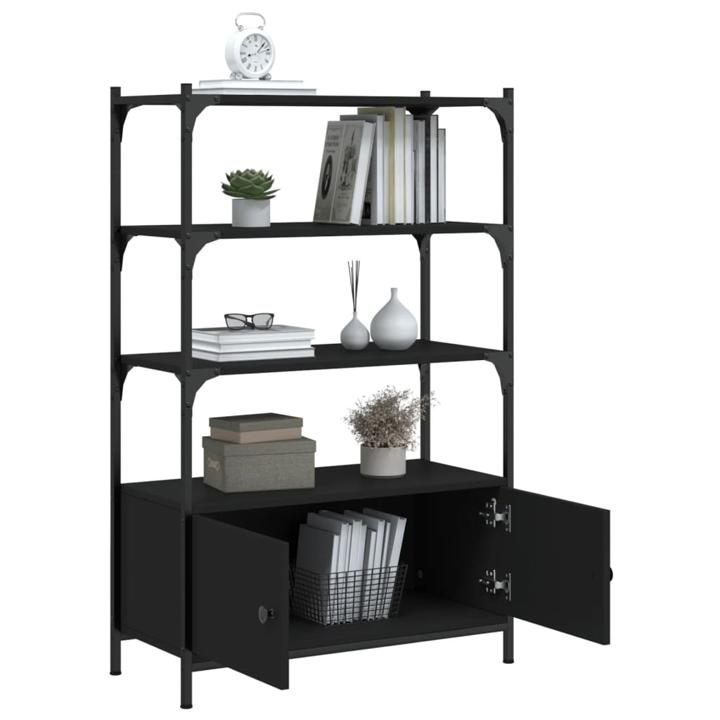 vidaXL Bücherregal 3 Böden Schwarz 70x30x109,5 cm Holzwerkstoff