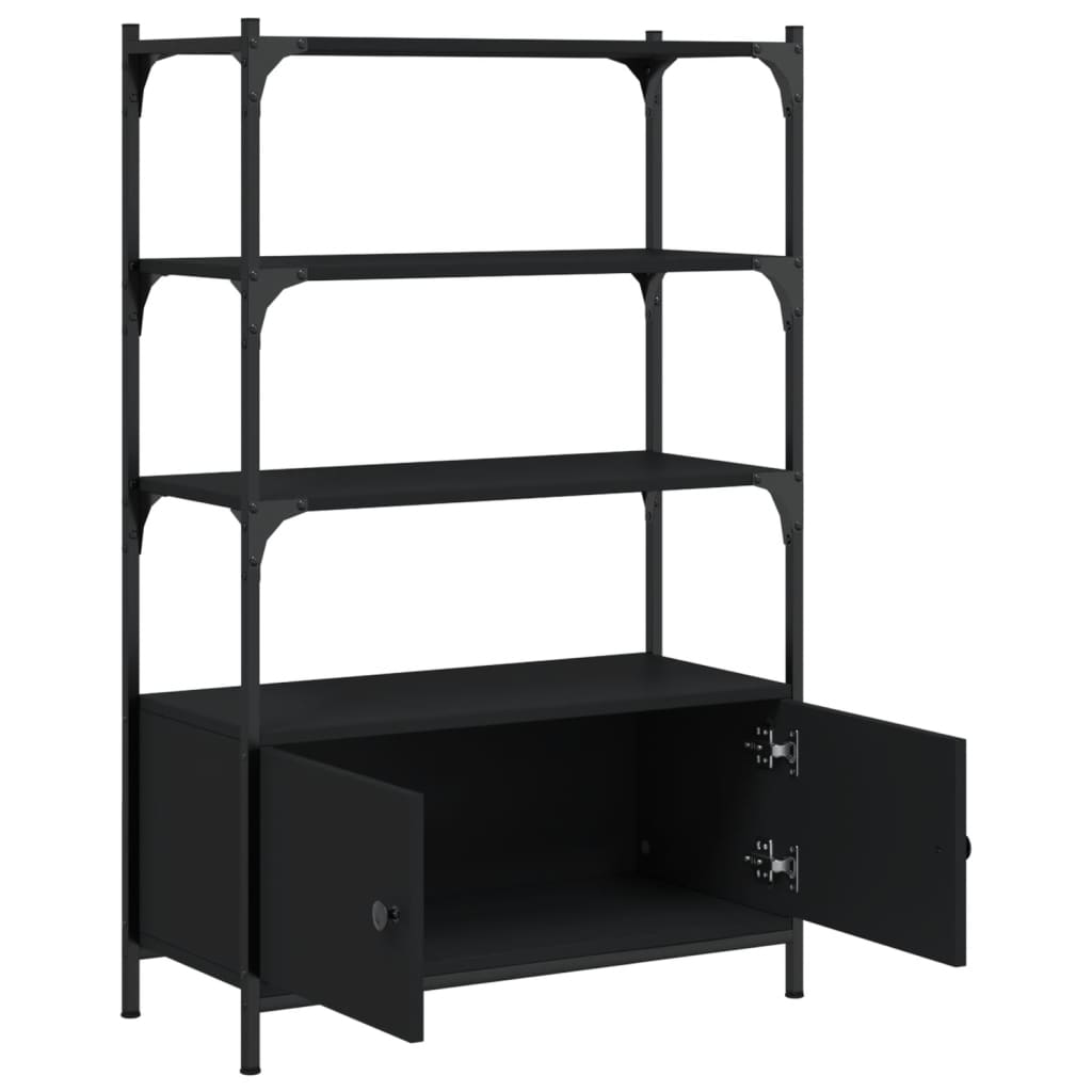 vidaXL Bücherregal 3 Böden Schwarz 70x30x109,5 cm Holzwerkstoff