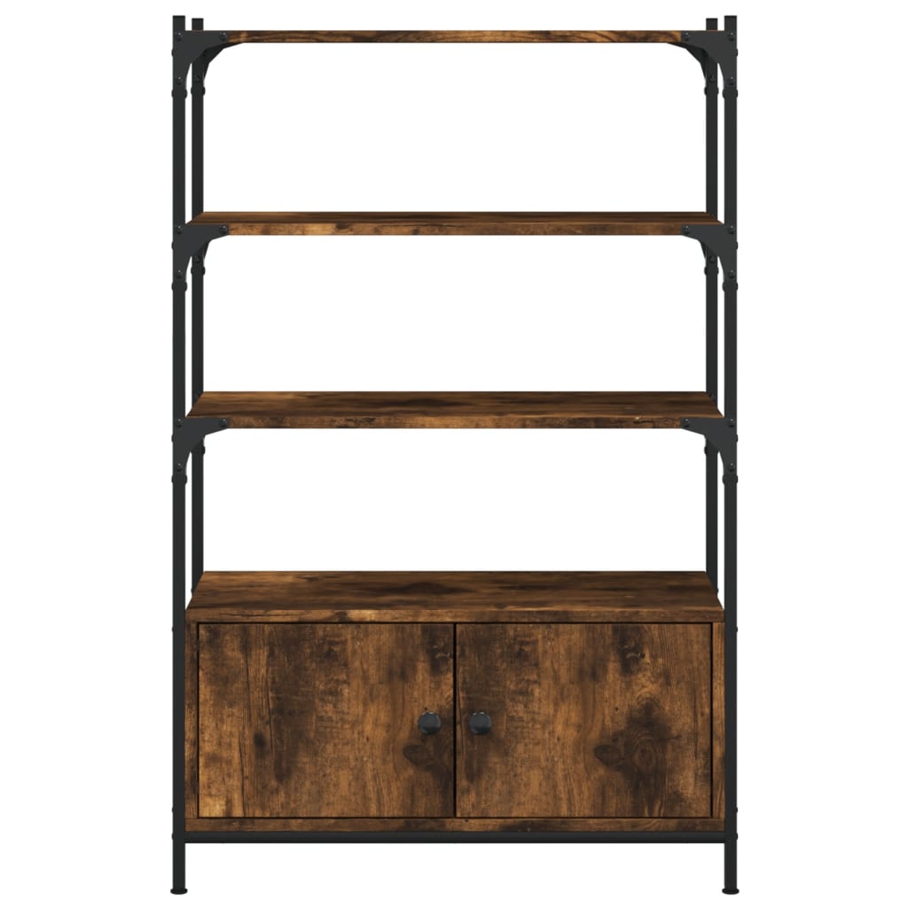 vidaXL Bücherregal 3 Fächer Räuchereiche 70x30x109,5 cm Holzwerkstoff