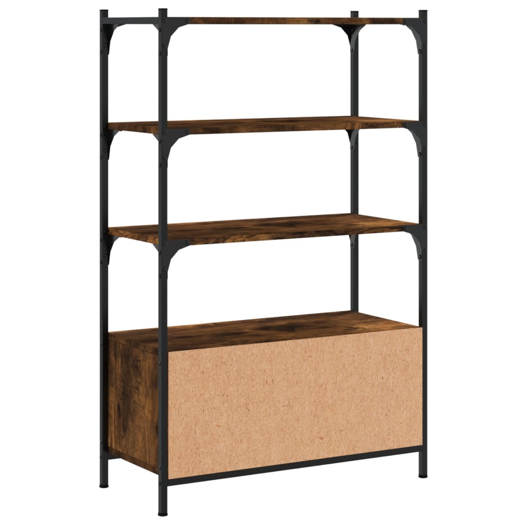 vidaXL Bücherregal 3 Fächer Räuchereiche 70x30x109,5 cm Holzwerkstoff