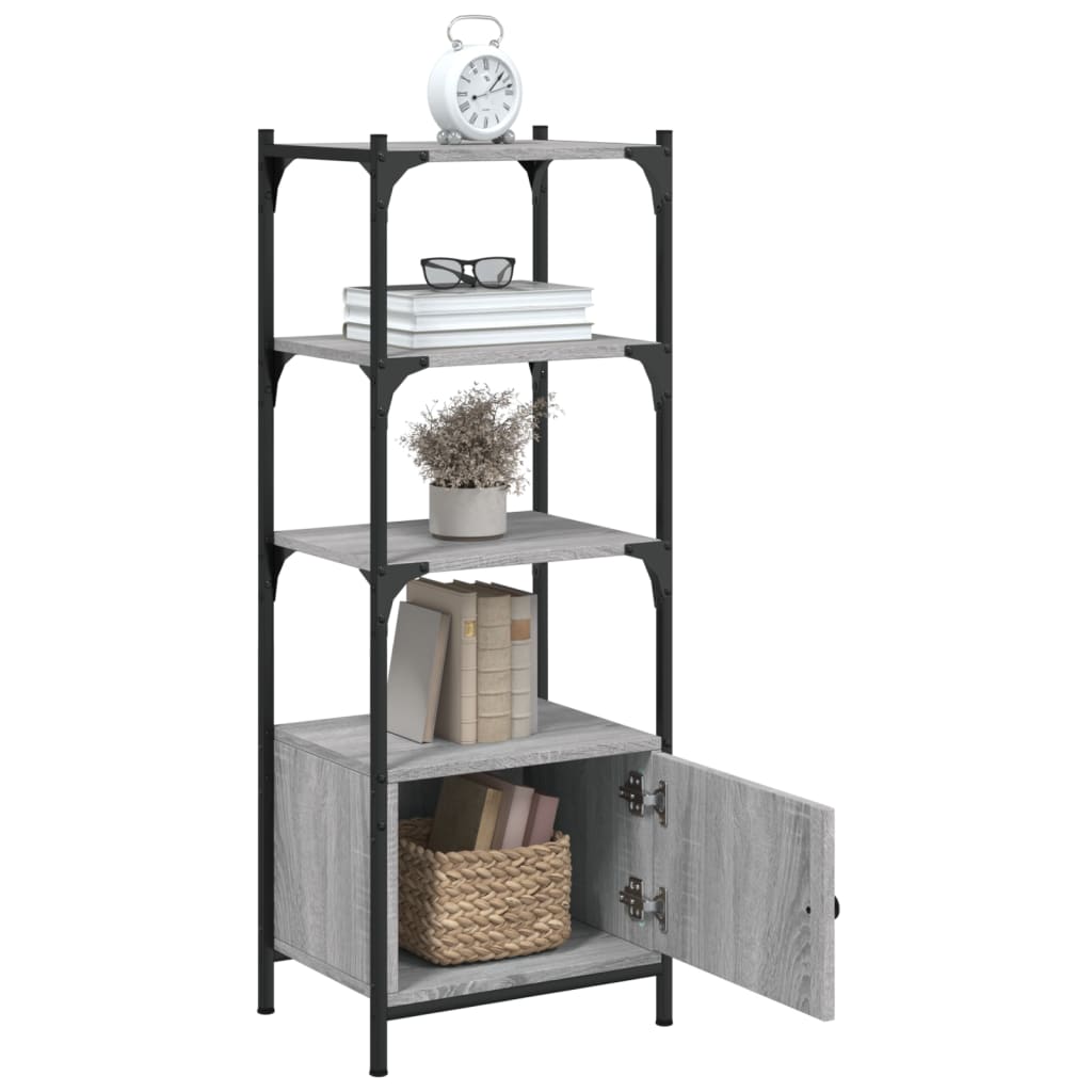 vidaXL Bücherregal 3 Böden Grau Sonoma 41x30x109,5 cm Holzwerkstoff