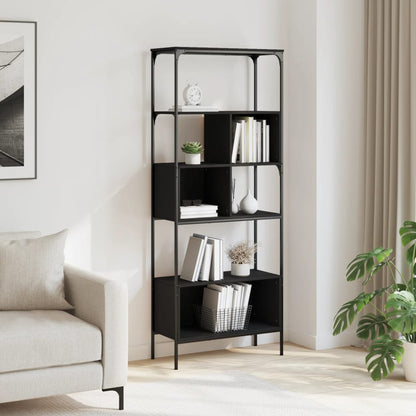 vidaXL Bücherregal 5 Böden Schwarz 76x33x188,5 cm Holzwerkstoff
