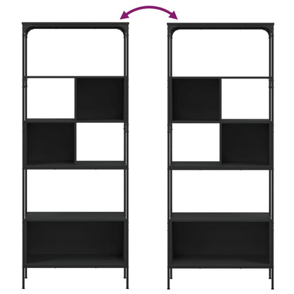 vidaXL Bücherregal 5 Böden Schwarz 76x33x188,5 cm Holzwerkstoff
