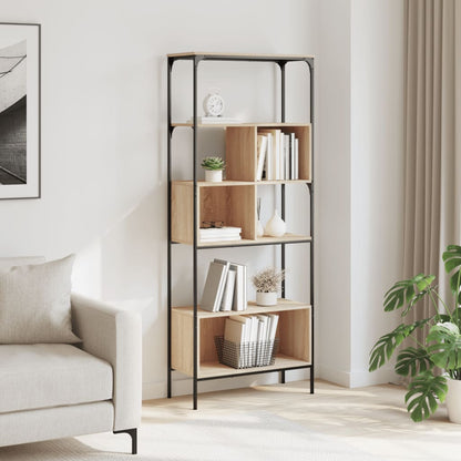 vidaXL Bücherregal 5 Böden Sonoma-Eiche 76x33x188,5 cm Holzwerkstoff