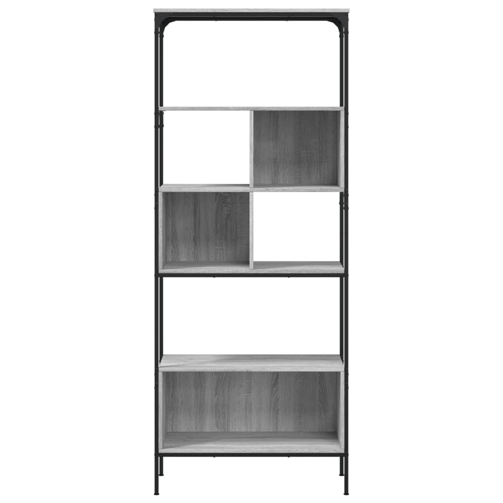 vidaXL Bücherregal 5 Böden Grau Sonoma 76x33x188,5 cm Holzwerkstoff