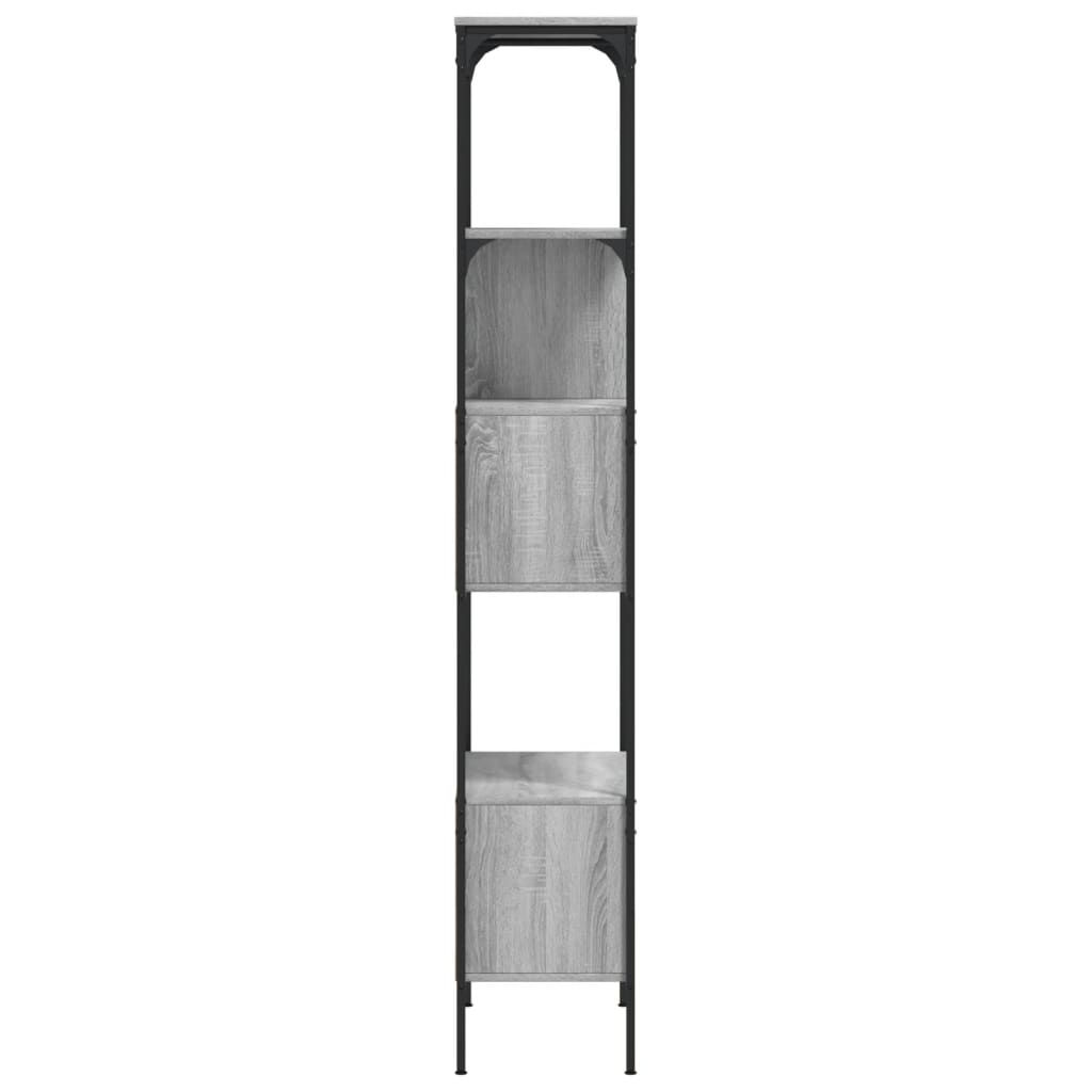 vidaXL Bücherregal 5 Böden Grau Sonoma 76x33x188,5 cm Holzwerkstoff