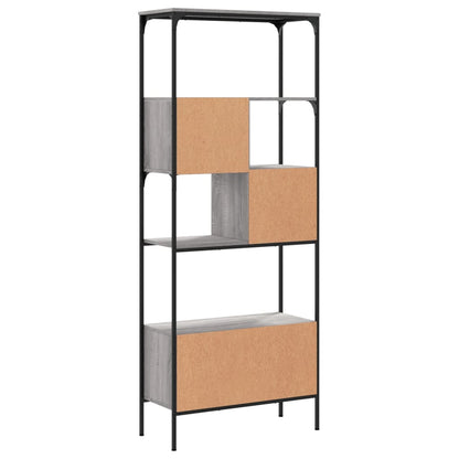 vidaXL Bücherregal 5 Böden Grau Sonoma 76x33x188,5 cm Holzwerkstoff