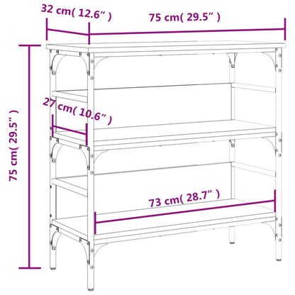 vidaXL Konsolentisch Braun Eichen-Optik 75x32x75 cm Holzwerkstoff