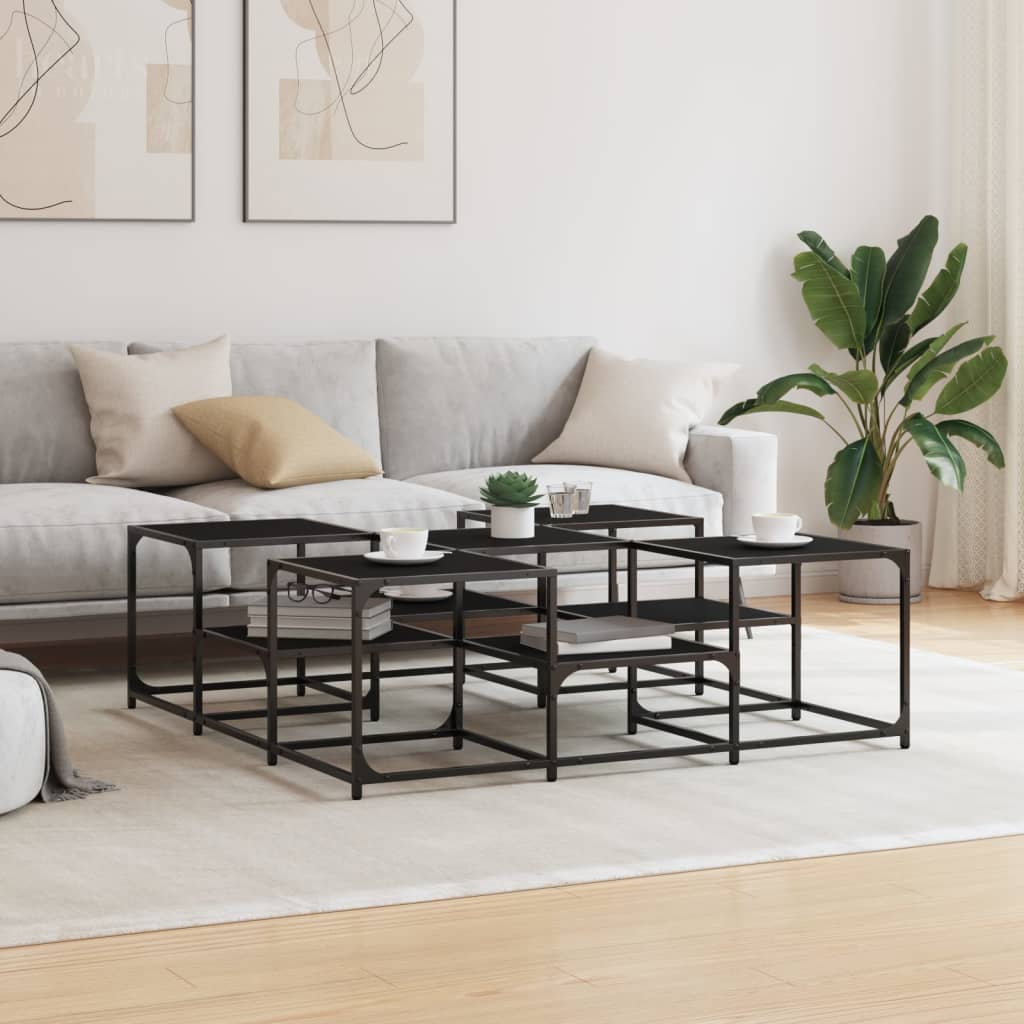 vidaXL Couchtisch Schwarz 121x121x40 cm Holzwerkstoff