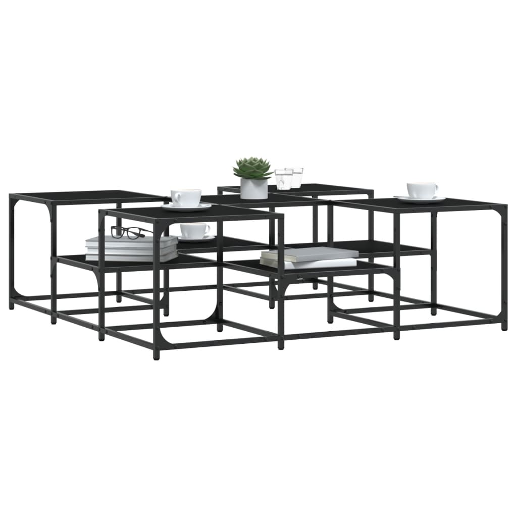 vidaXL Couchtisch Schwarz 121x121x40 cm Holzwerkstoff