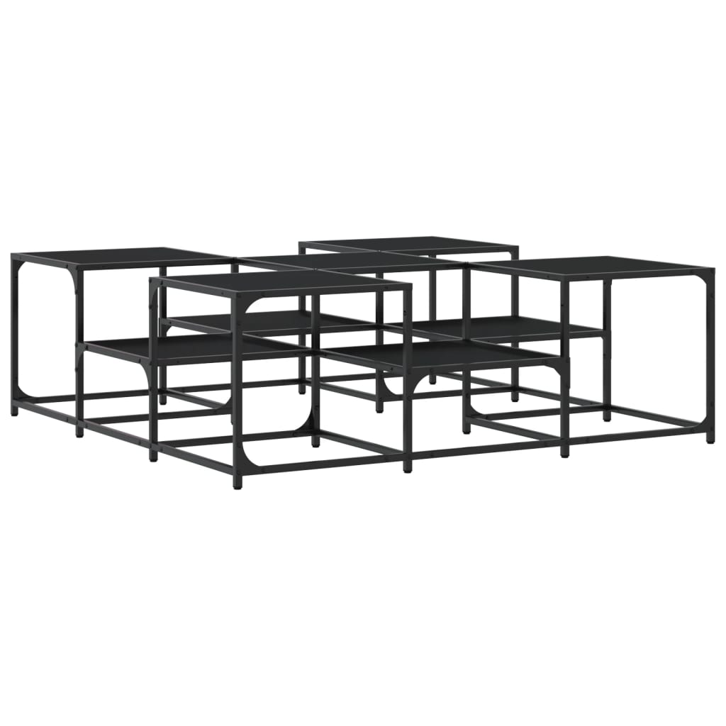 vidaXL Couchtisch Schwarz 121x121x40 cm Holzwerkstoff