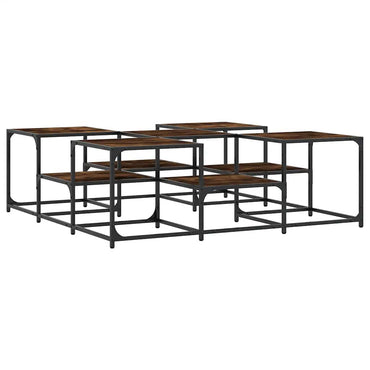 vidaXL Couchtisch Räuchereiche 121x121x40 cm Holzwerkstoff