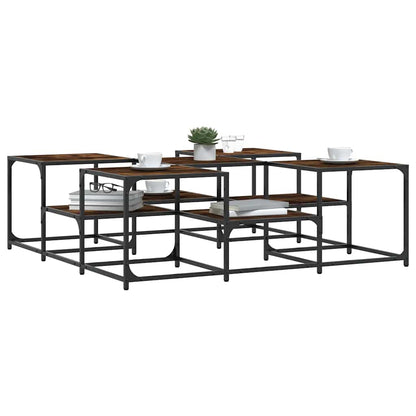vidaXL Couchtisch Räuchereiche 121x121x40 cm Holzwerkstoff