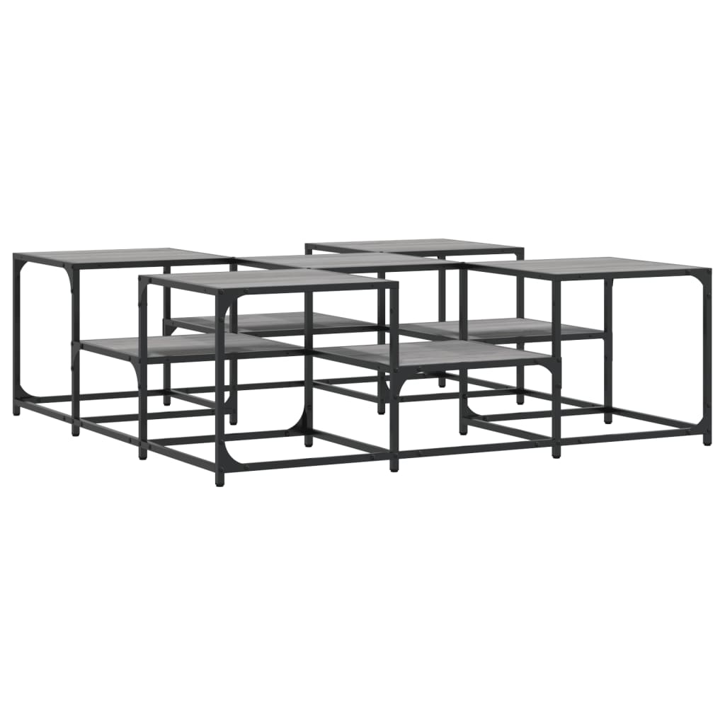 vidaXL Couchtisch Grau Sonoma 121x121x40 cm Holzwerkstoff