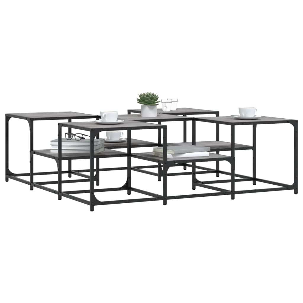 vidaXL Couchtisch Grau Sonoma 121x121x40 cm Holzwerkstoff