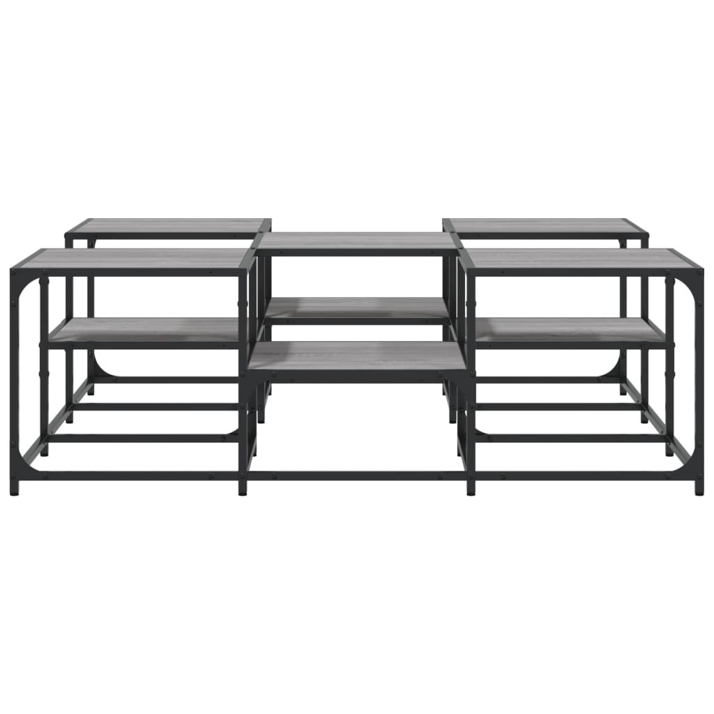 vidaXL Couchtisch Grau Sonoma 121x121x40 cm Holzwerkstoff
