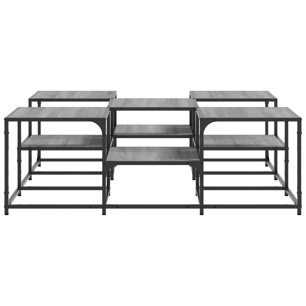 vidaXL Couchtisch Grau Sonoma 121x121x40 cm Holzwerkstoff