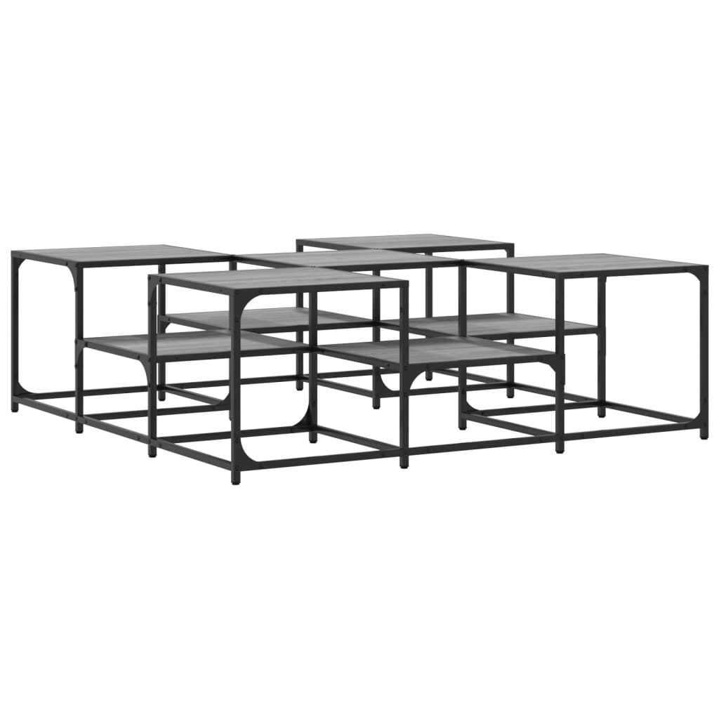 vidaXL Couchtisch Grau Sonoma 121x121x40 cm Holzwerkstoff