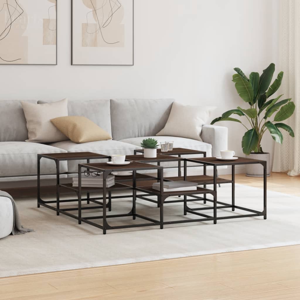 vidaXL Couchtisch Braun Eichen-Optik 121x121x40 cm Holzwerkstoff