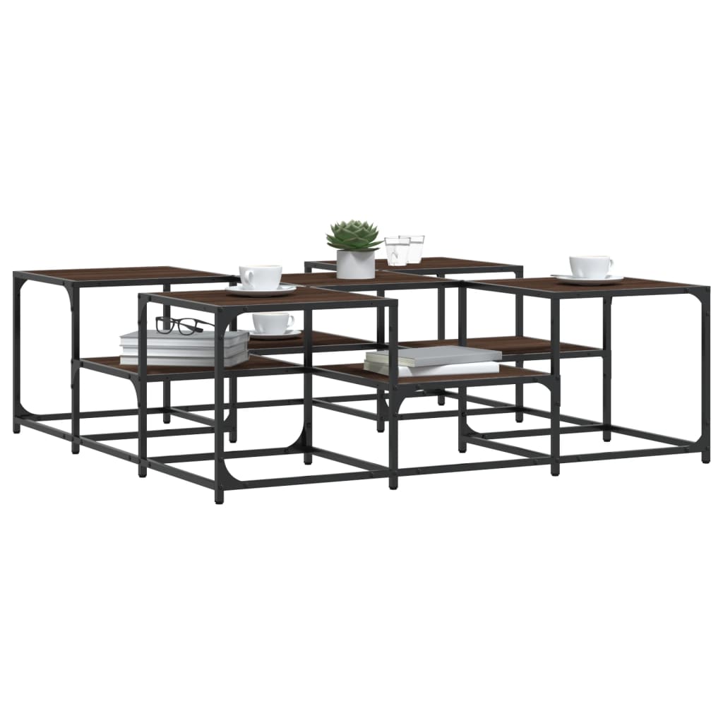 vidaXL Couchtisch Braun Eichen-Optik 121x121x40 cm Holzwerkstoff