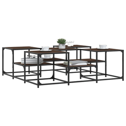 vidaXL Couchtisch Braun Eichen-Optik 121x121x40 cm Holzwerkstoff