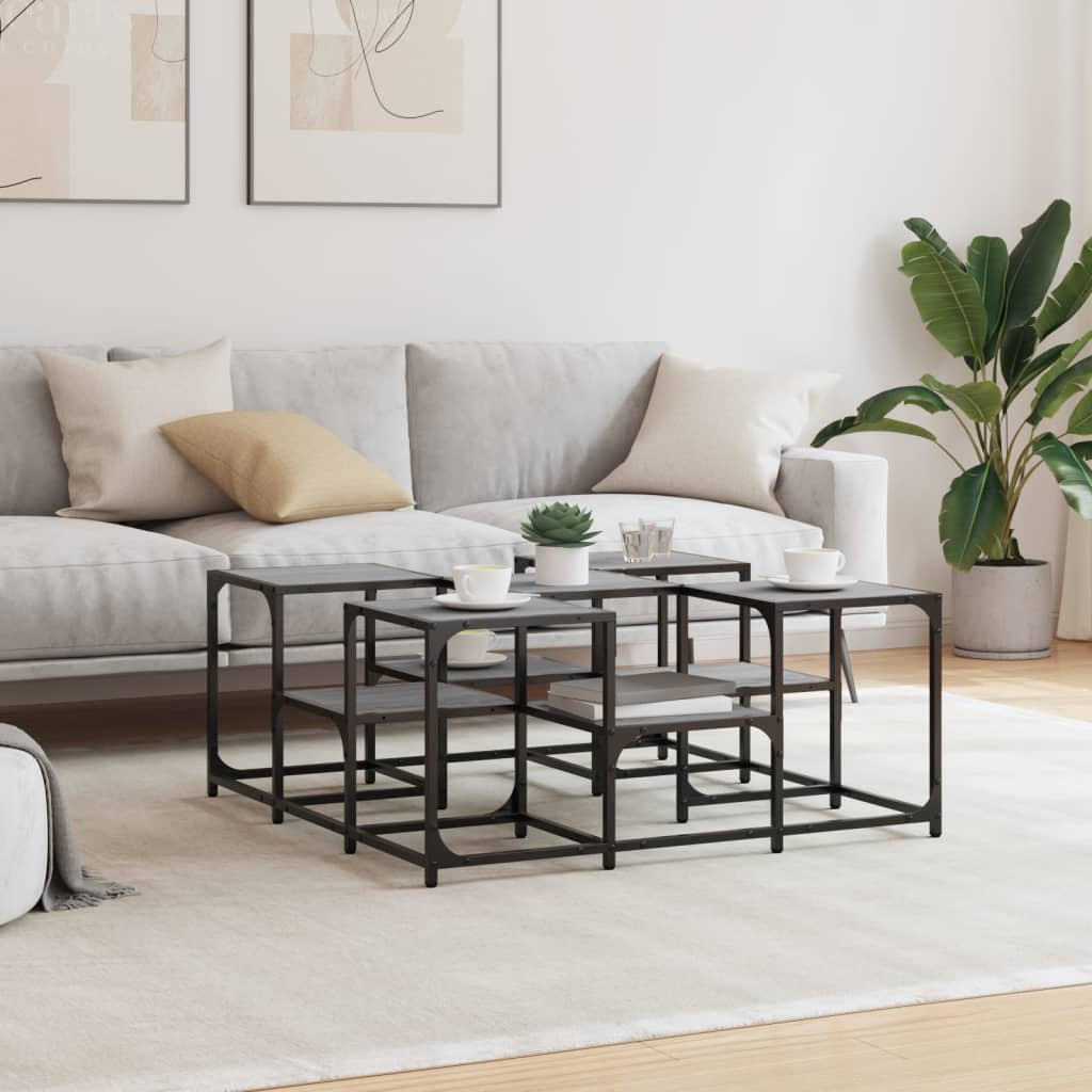 vidaXL Couchtisch Grau Sonoma 91x91x40 cm Holzwerkstoff