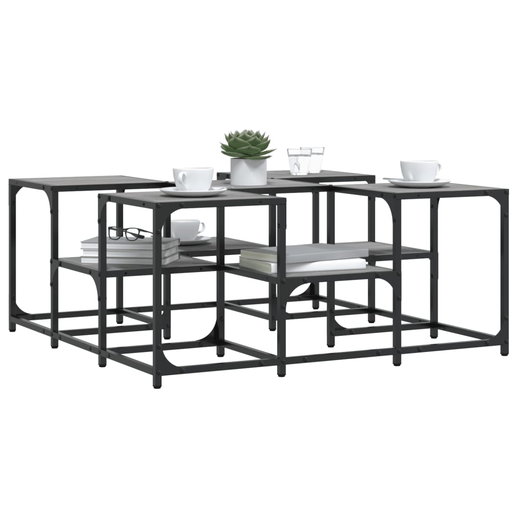 vidaXL Couchtisch Grau Sonoma 91x91x40 cm Holzwerkstoff