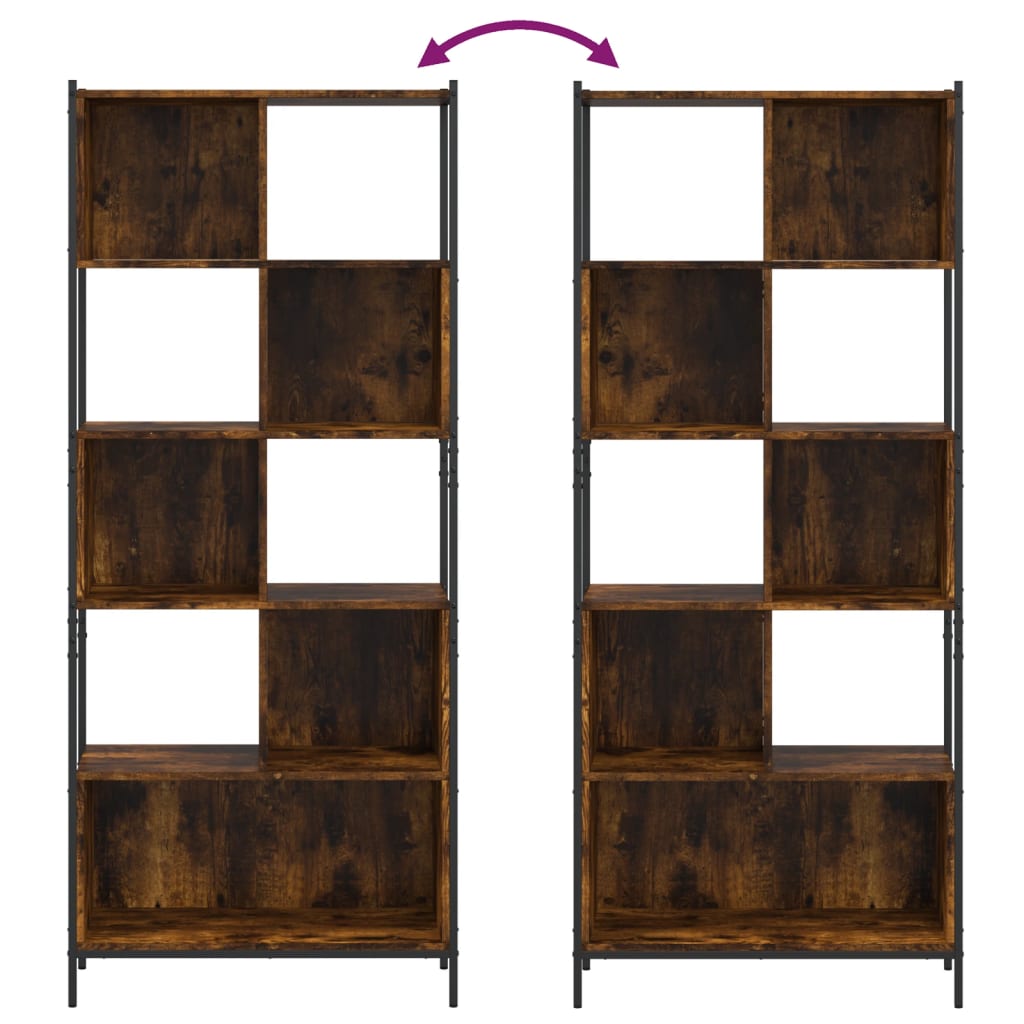 vidaXL Bücherregal Räuchereiche 72x28x172 cm Holzwerkstoff