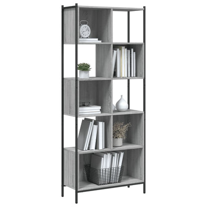 vidaXL Bücherregal Grau Sonoma 72x28x172 cm Holzwerkstoff