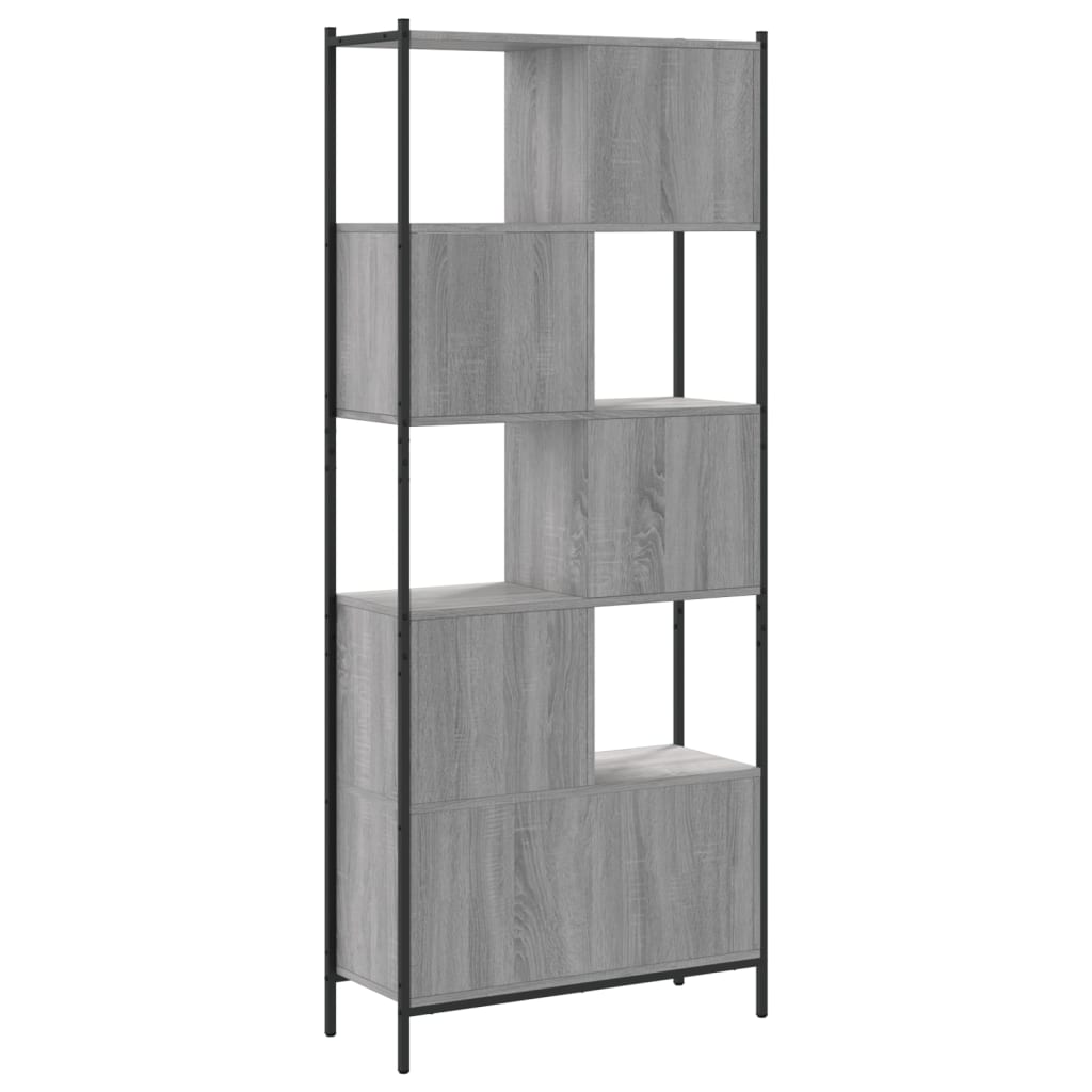 vidaXL Bücherregal Grau Sonoma 72x28x172 cm Holzwerkstoff
