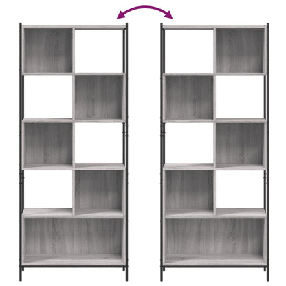 vidaXL Bücherregal Grau Sonoma 72x28x172 cm Holzwerkstoff
