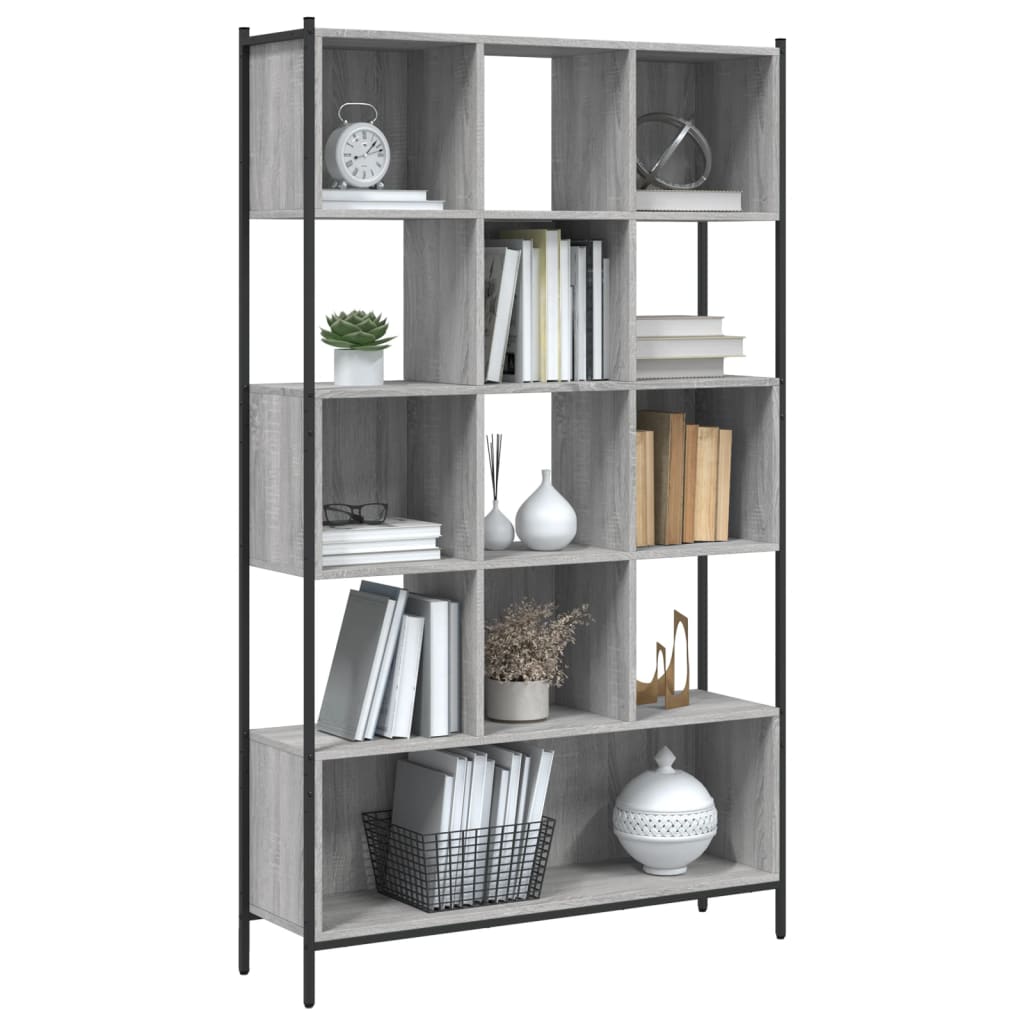 vidaXL Bücherregal Grau Sonoma 102x28x172 cm Holzwerkstoff