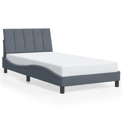 vidaXL Bettgestell ohne Matratze "Hanko" Dunkelgrau 100x203 cm Samt