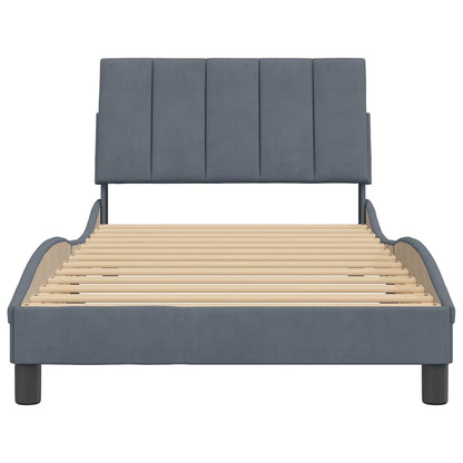 vidaXL Bettgestell ohne Matratze "Hanko" Dunkelgrau 100x203 cm Samt