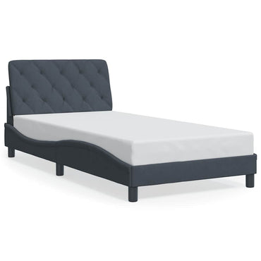 vidaXL Bettgestell ohne Matratze Dunkelgrau 100x203 cm Samt