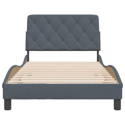 vidaXL Bettgestell ohne Matratze Dunkelgrau 100x203 cm Samt
