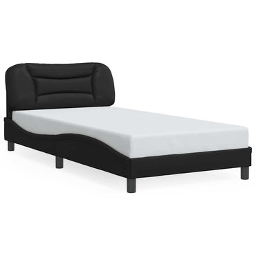 vidaXL Bettgestell ohne Matratze "Hvar" Schwarz 100x203 cm Kunstleder