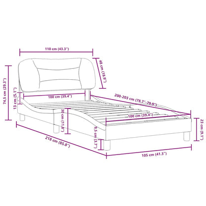 vidaXL Bettgestell ohne Matratze "Hvar" Schwarz 100x203 cm Kunstleder