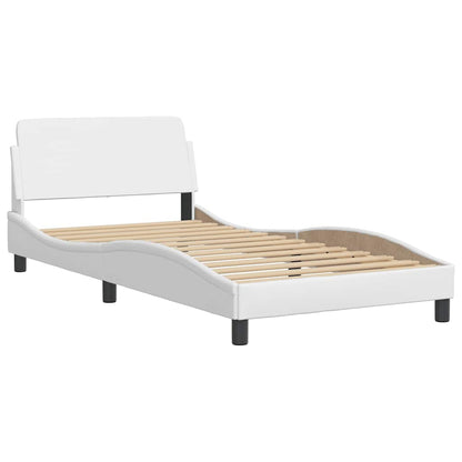 vidaXL Bettgestell ohne Matratze "Hvar" Weiß 100x203 cm Kunstleder