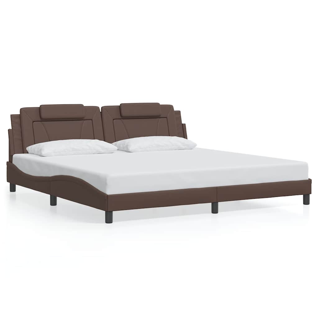 vidaXL Bettgestell "Viana" ohne Matratze Braun 200x200 cm Kunstleder