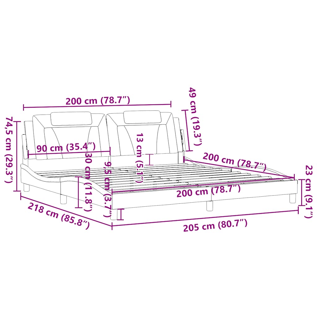 vidaXL Bettgestell "Viana" ohne Matratze Braun 200x200 cm Kunstleder
