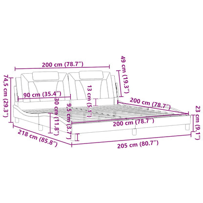 vidaXL Bettgestell "Viana" ohne Matratze Braun 200x200 cm Kunstleder