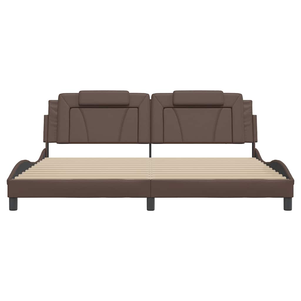 vidaXL Bettgestell "Viana" ohne Matratze Braun 200x200 cm Kunstleder