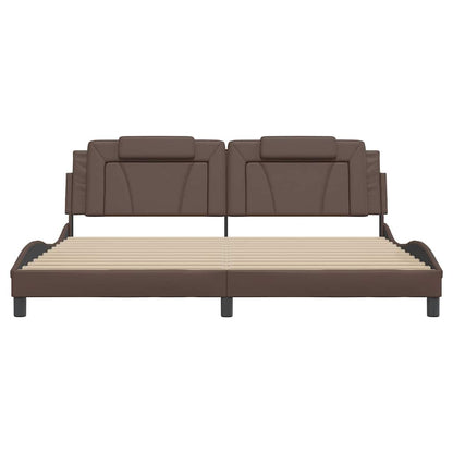 vidaXL Bettgestell "Viana" ohne Matratze Braun 200x200 cm Kunstleder