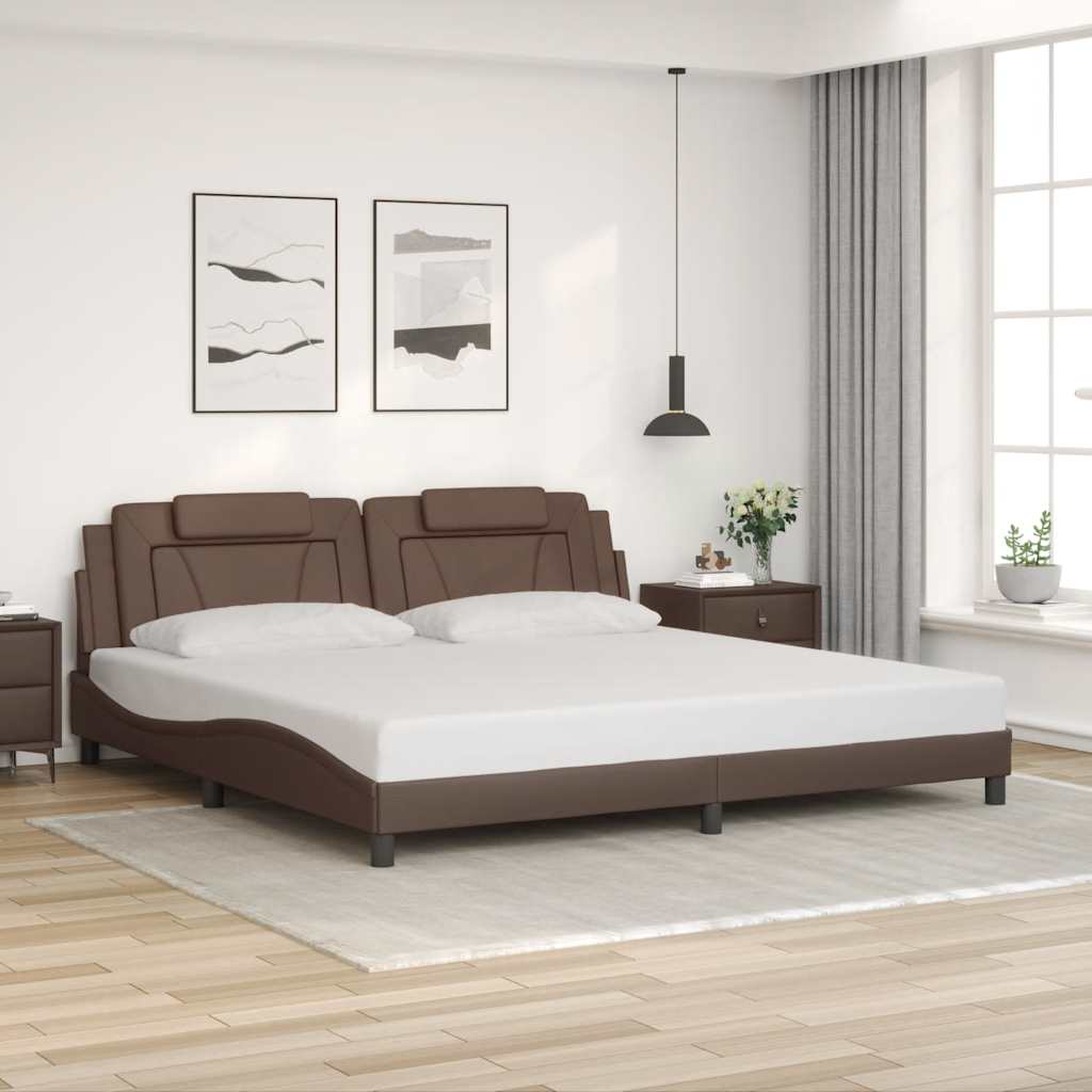 vidaXL Bettgestell "Viana" ohne Matratze Braun 200x200 cm Kunstleder