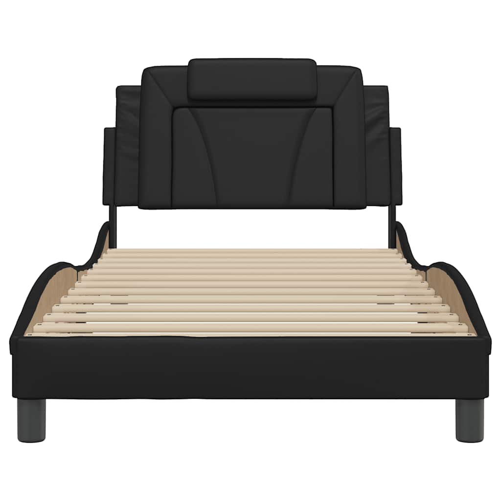 vidaXL Bettgestell "Viana" ohne Matratze Schwarz 100x203 cm Kunstleder