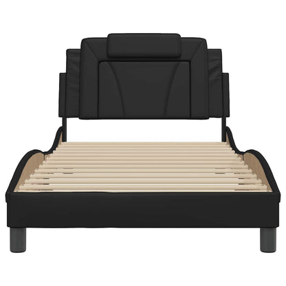 vidaXL Bettgestell "Viana" ohne Matratze Schwarz 100x203 cm Kunstleder